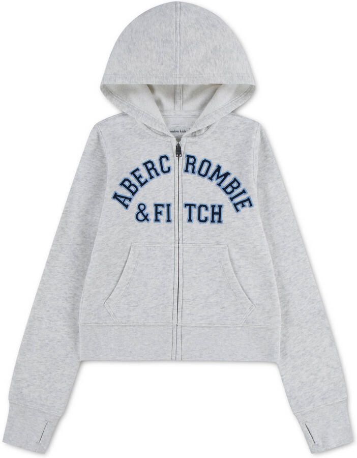Abercrombie & Fitch sweatvest met tekst lichtgrijs