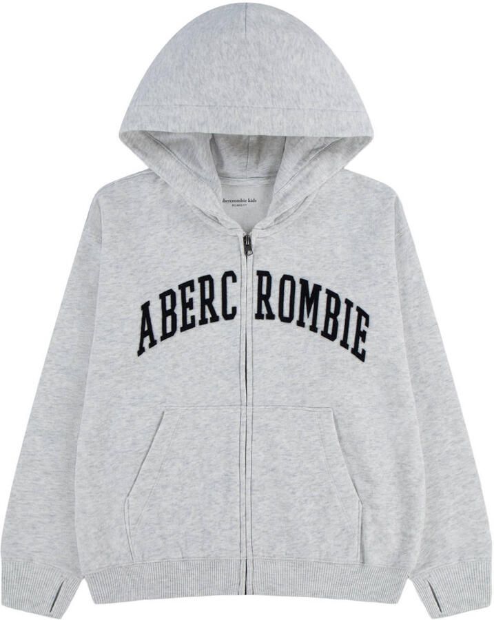 Abercrombie & Fitch sweatvest met tekst lichtgrijs