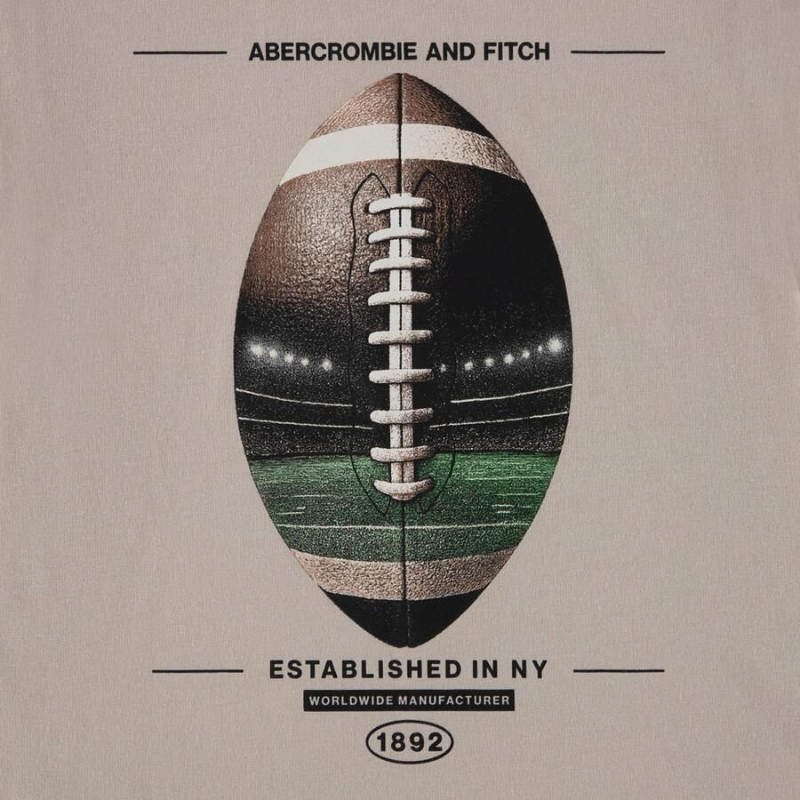 Abercrombie & Fitch T-shirt met print taupe Bruin Jongens Katoen Ronde hals - Foto 2