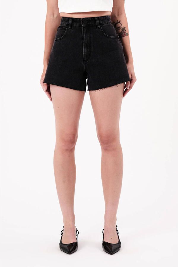 Abrand Jeans straight high waist denim short black denim - Foto 6