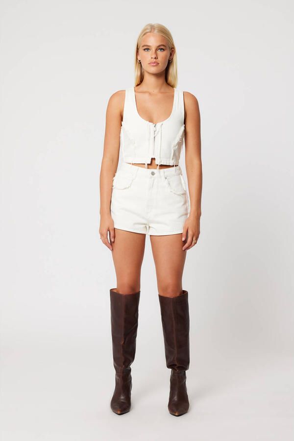 ABRAND JEANS Dames Jeans High Relaxed Short Keke Gebroken Wit - Foto 6