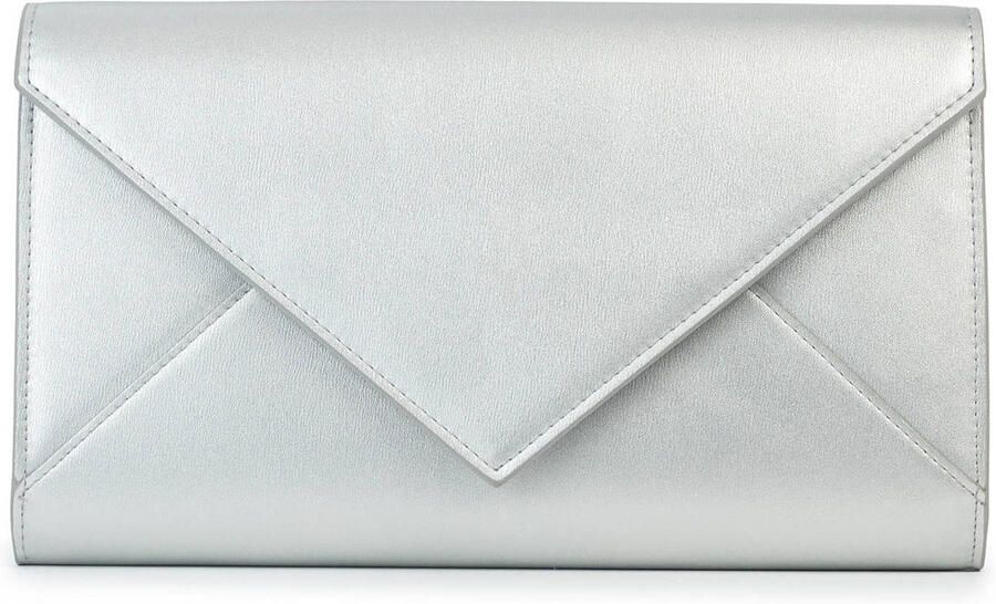 Abrazi metallic clutch zilverkleurig