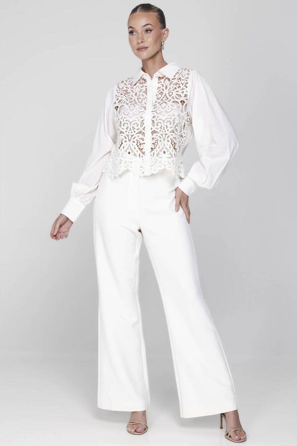 Accentil kanten blouse ecru - Foto 3