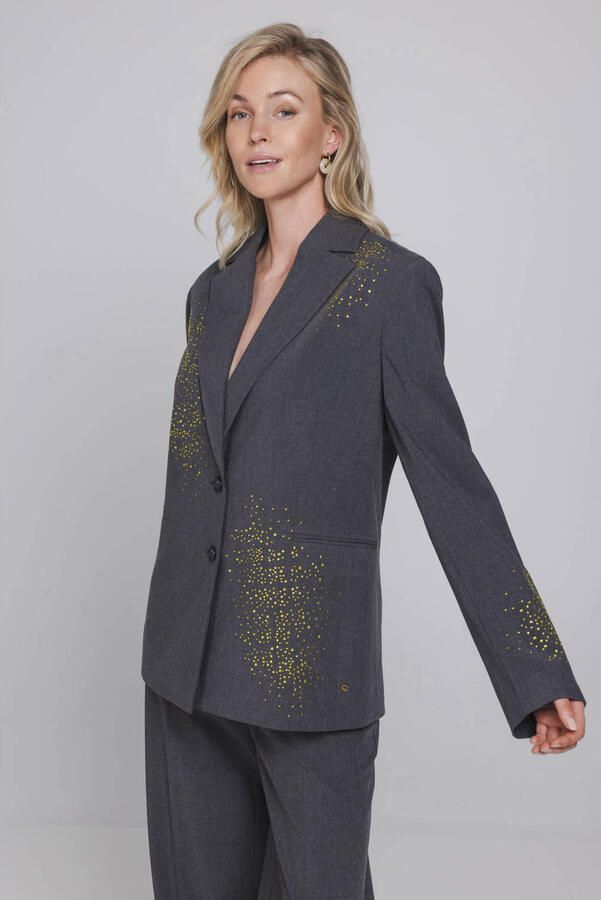 Accentil oversized blazer met pailletten grijs - Foto 2