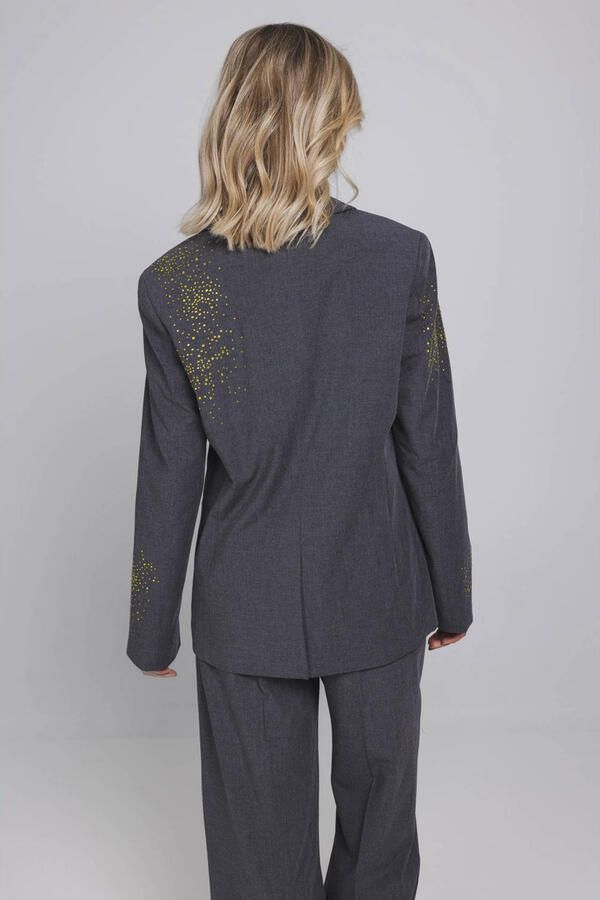 Accentil oversized blazer met pailletten grijs - Foto 3