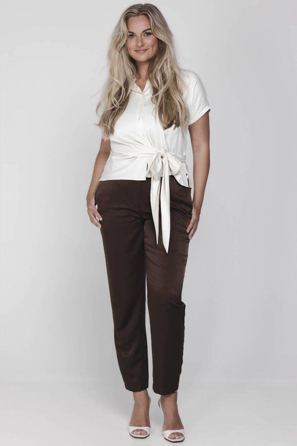 Accentil satijnen blouse ecru - Foto 2