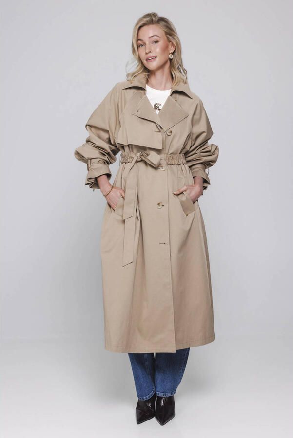 Accentil trenchcoat zand