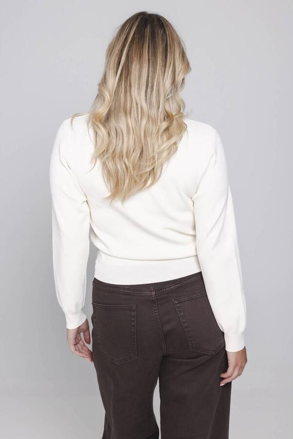 Accentil trui met strass-steentjes wit - Foto 2
