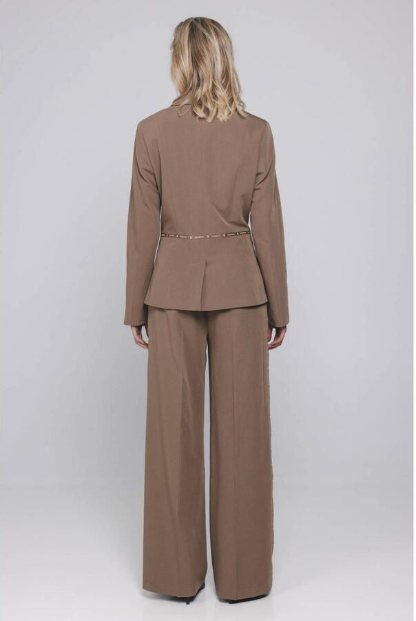 Accentil wide leg broek bruin - Foto 2