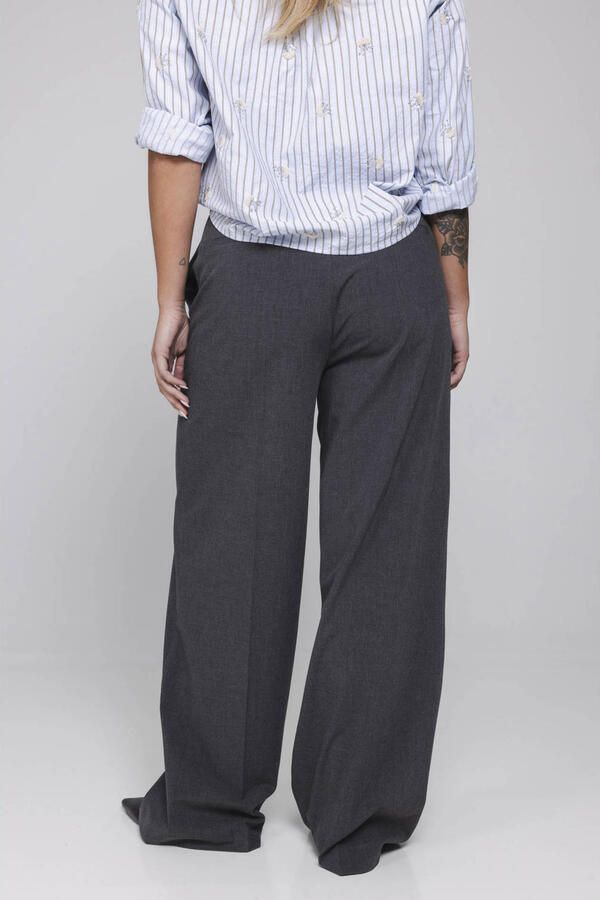 Accentil wide leg broek donkerblauw - Foto 2