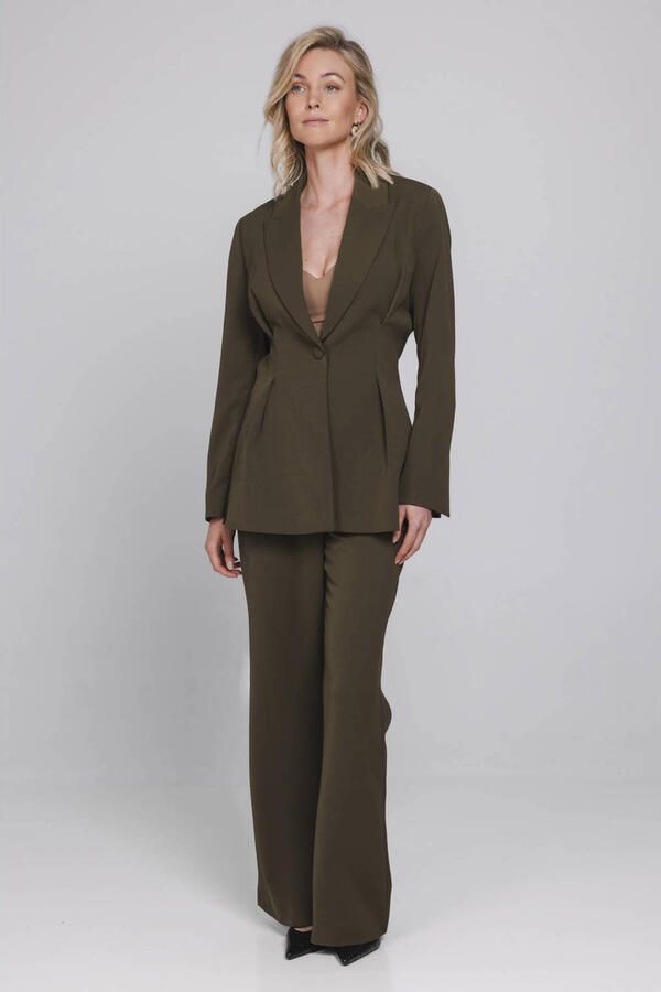 Accentil wide leg broek donkergroen