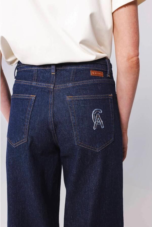 Accentil wide leg jeans met ceintuur dark blue - Foto 3