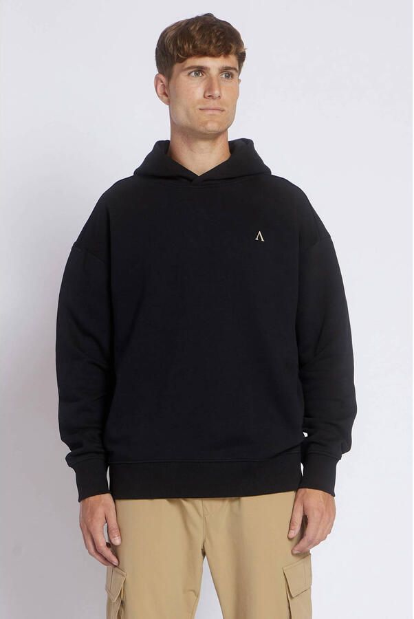 Aeden hoodie met backprint zwart