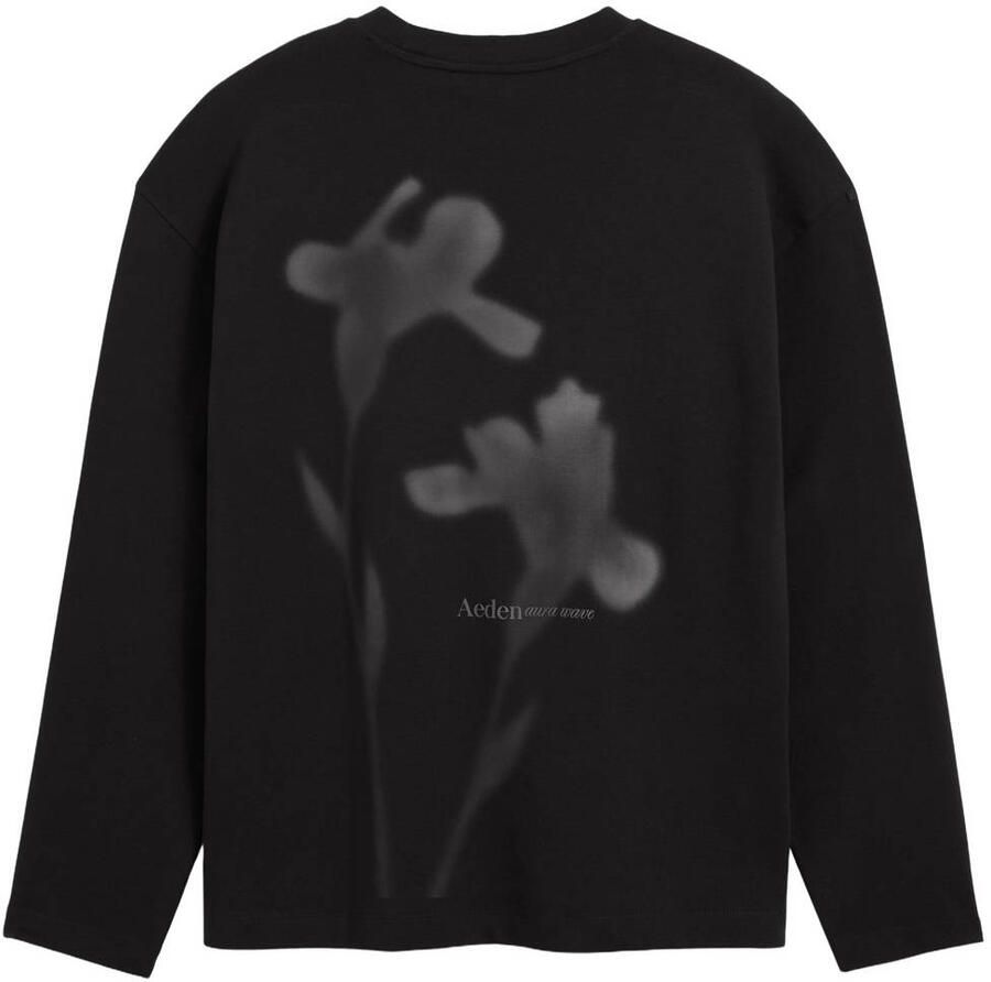 Aeden oversized longsleeve met backprint zwart