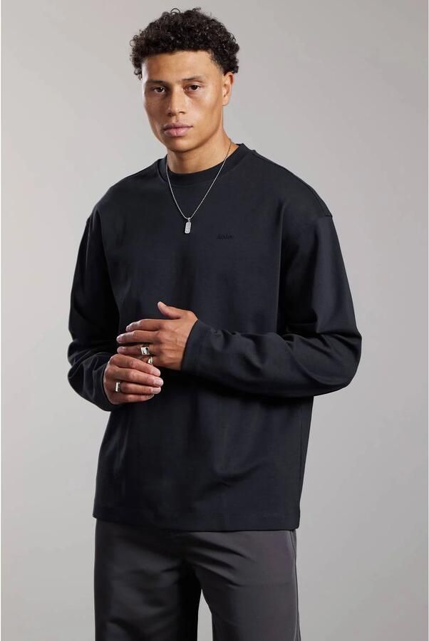 Aeden oversized longsleeve met backprint zwart