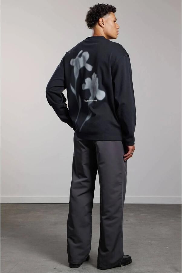 Aeden oversized longsleeve met backprint zwart - Foto 2