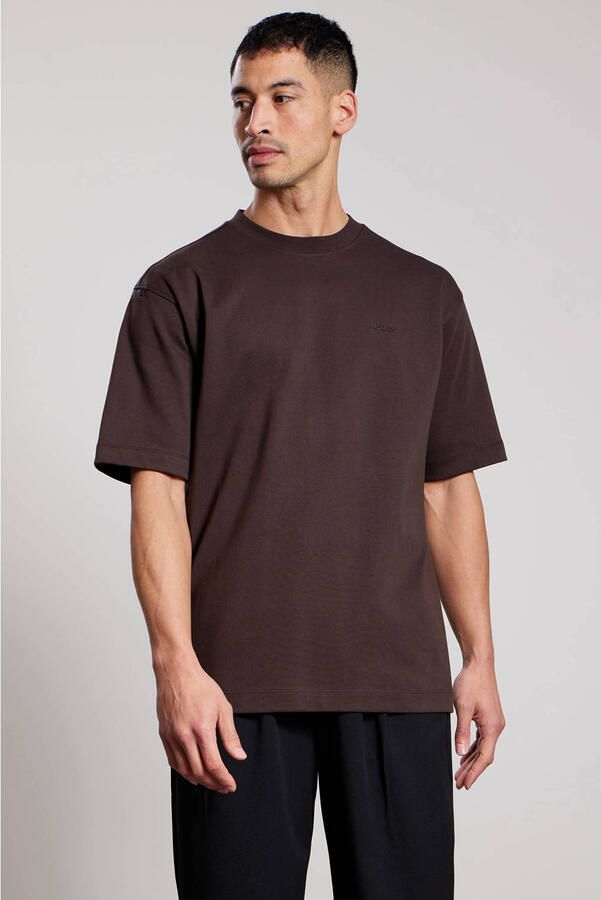 Aeden oversized T-shirt met backprint bruin