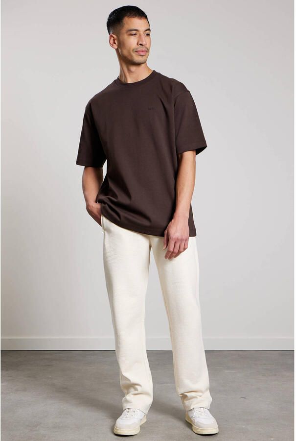 Aeden oversized T-shirt met backprint donkerbruin