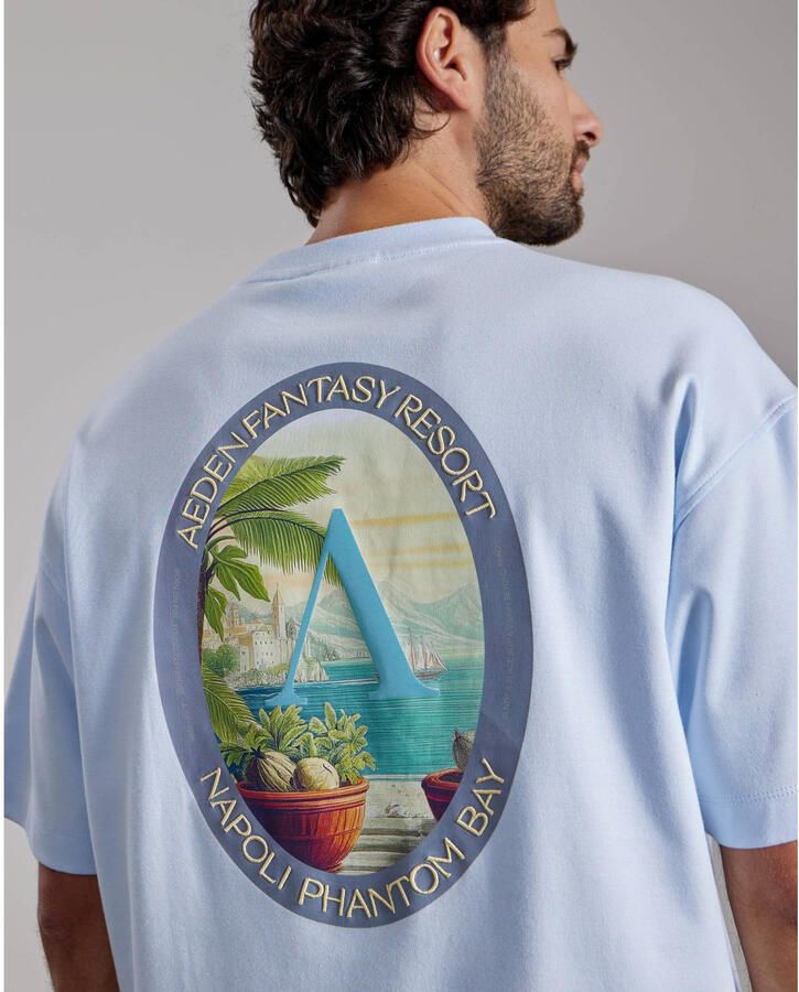 Aeden oversized T-shirt met backprint lichtblauw - Foto 2
