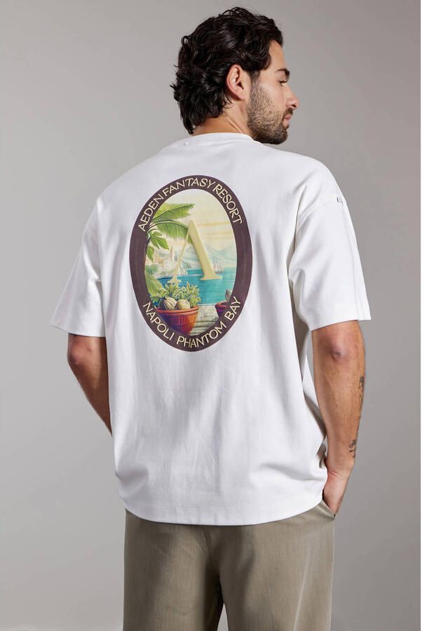 Aeden oversized T-shirt met backprint wit - Foto 2