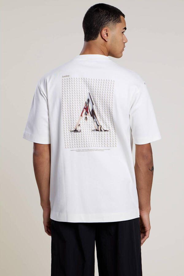 Aeden oversized T-shirt met backprint wit - Foto 3