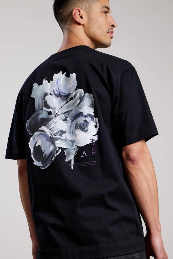 Aeden oversized T-shirt met backprint zwart - Foto 3