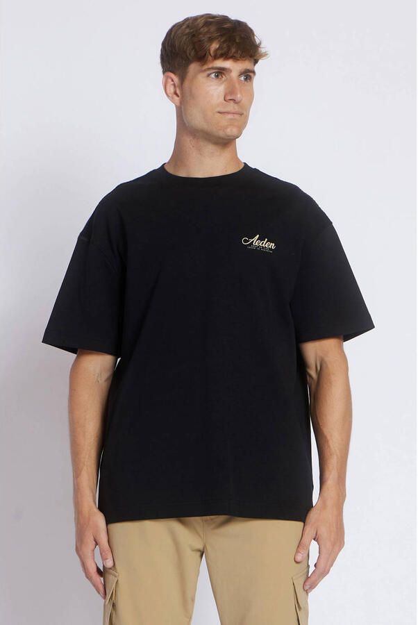 Aeden oversized T-shirt met backprint zwart