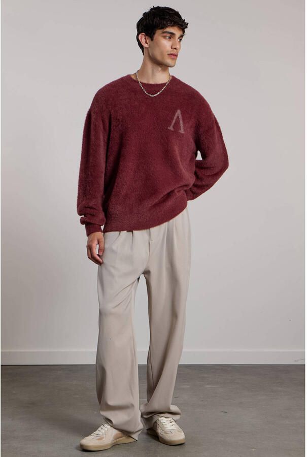Aeden regular fit gebreide trui met logo bordeaux - Foto 2