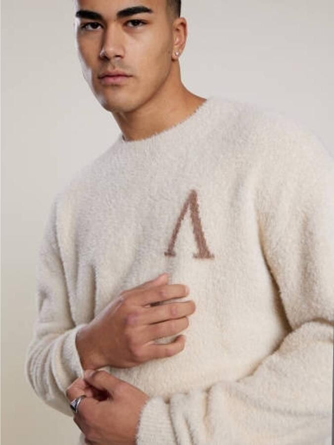 Aeden regular fit gebreide trui met logo off-white