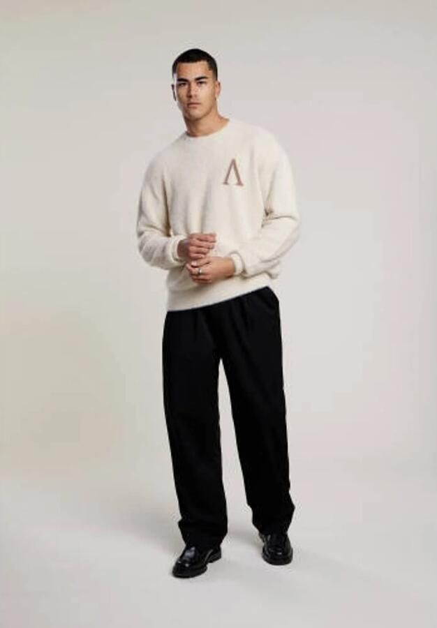 Aeden regular fit gebreide trui met logo off-white - Foto 2