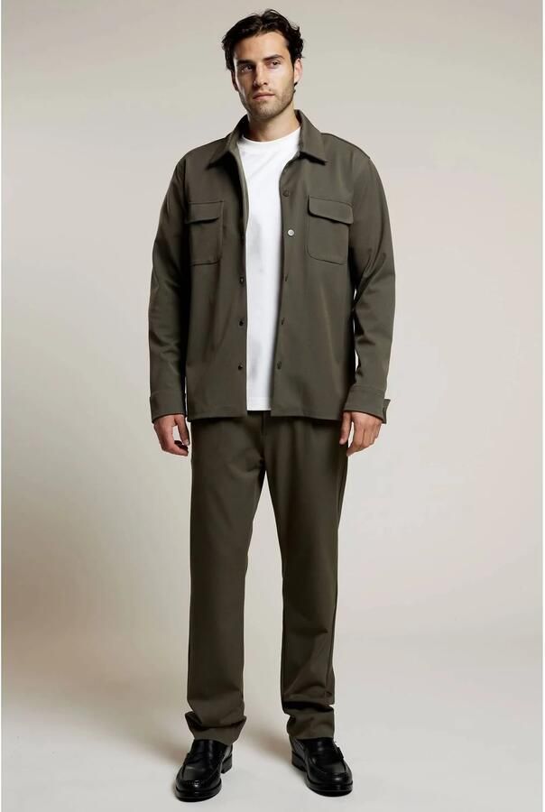 Aeden regular fit overshirt donkergroen - Foto 3