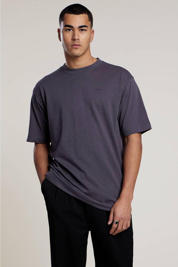 Aeden regular T-shirt met backprint grijs