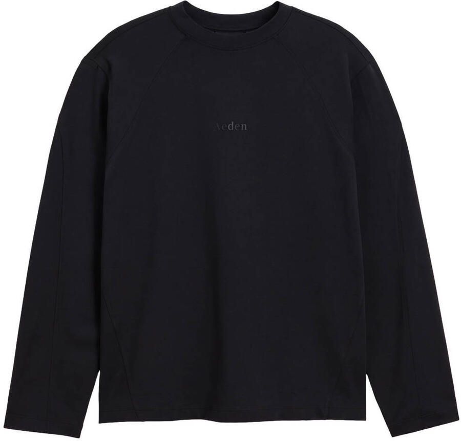 Aeden relaxed fit longsleeve met borduursels en backprint zwart