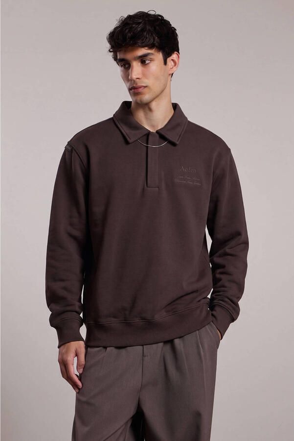Aeden relaxed fit sweater donkerbruin