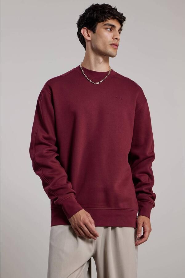Aeden relaxed fit sweater met backprint bordeaux