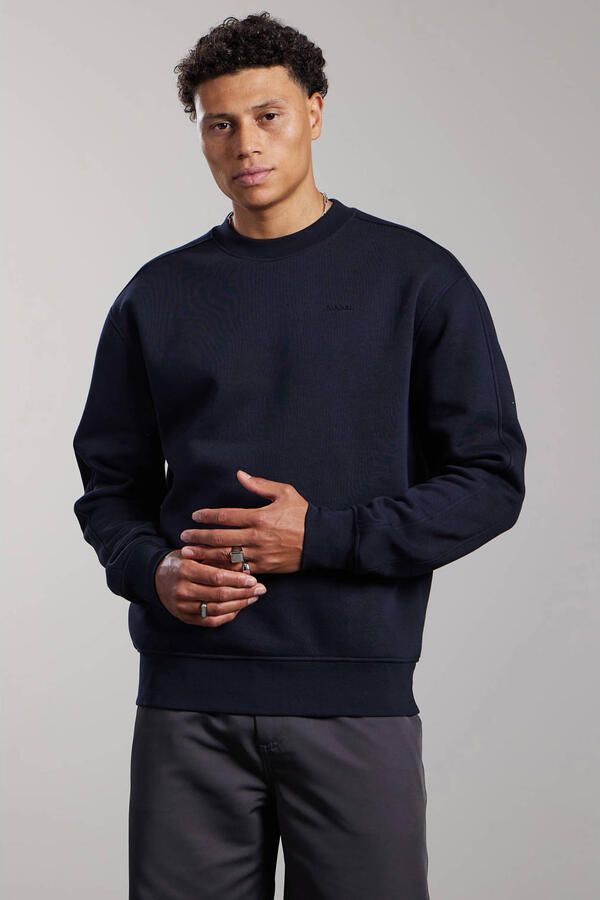 Aeden relaxed fit sweater met backprint zwart
