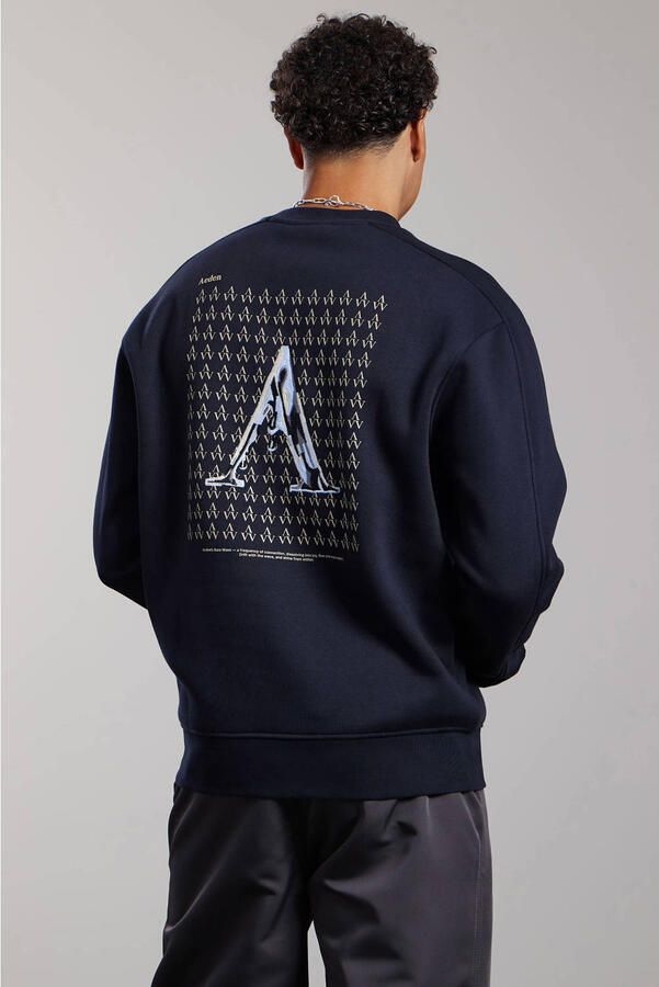 Aeden relaxed fit sweater met backprint zwart - Foto 2