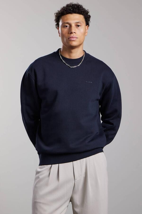Aeden relaxed fit sweater met backprint zwart
