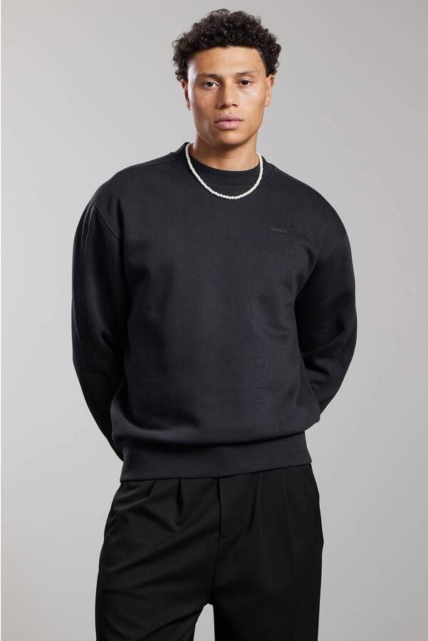 Aeden relaxed fit sweater met backprint zwart