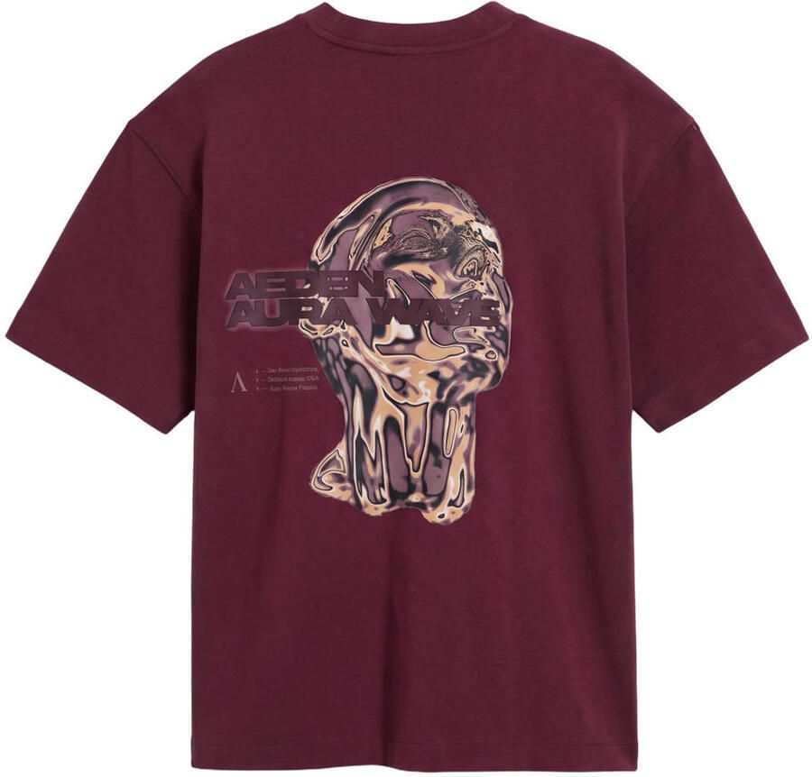 Aeden relaxed fit T-shirt met backprint bordeaux - Foto 2