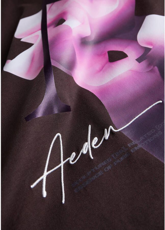 Aeden relaxed fit T-shirt met backprint donkerbruin