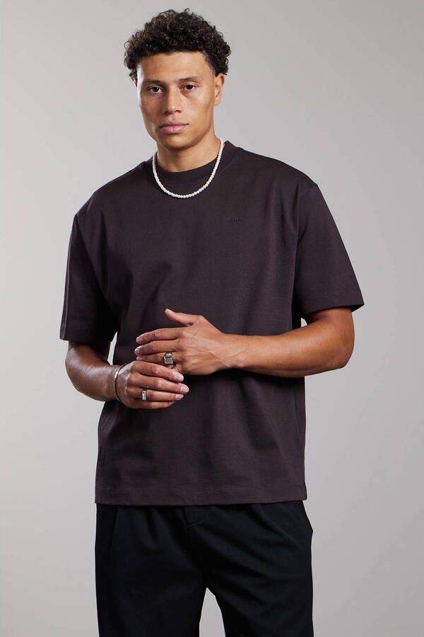 Aeden relaxed fit T-shirt met backprint donkerbruin