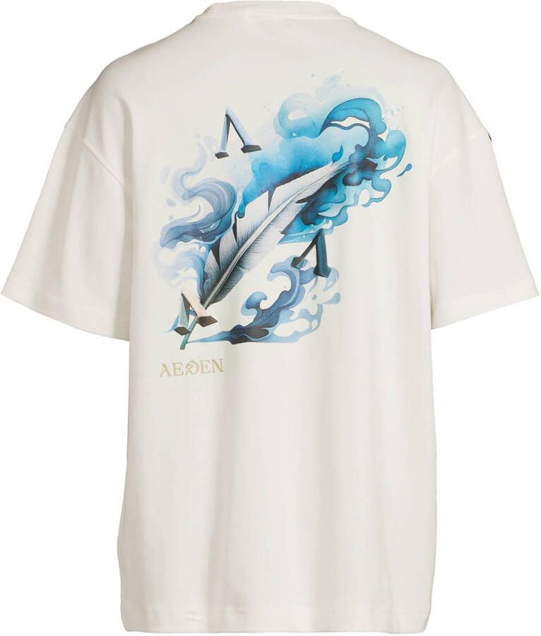 Aeden relaxed fit T-shirt met backprint gebroken wit