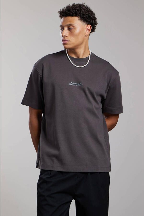 Aeden relaxed fit T-shirt met backprint grijs
