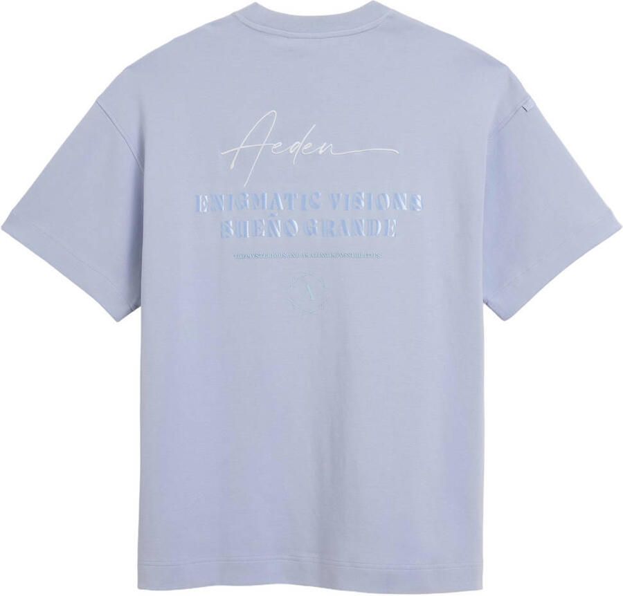 Aeden relaxed fit T-shirt met backprint korenblauw