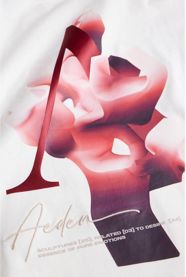 Aeden relaxed fit T-shirt met backprint offwhite - Foto 3