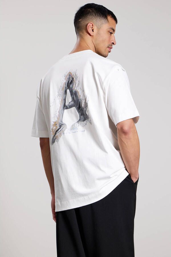 Aeden relaxed fit T-shirt met backprint offwhite - Foto 3