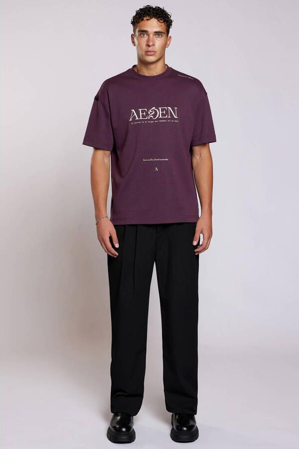 Aeden relaxed fit T-shirt met print paars - Foto 3