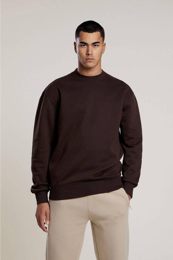 Aeden sweater met backprint donkerbruin