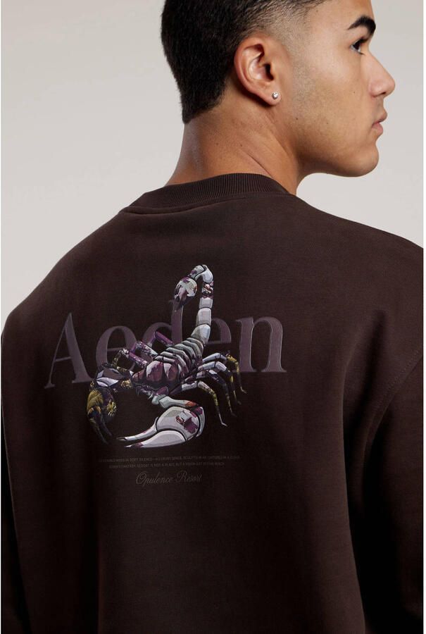 Aeden sweater met backprint donkerbruin - Foto 2